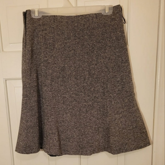 Gap Skirt Womens Size 4 Brown Trumpet Flare Wool Silk Blend - Picture 2 of 6